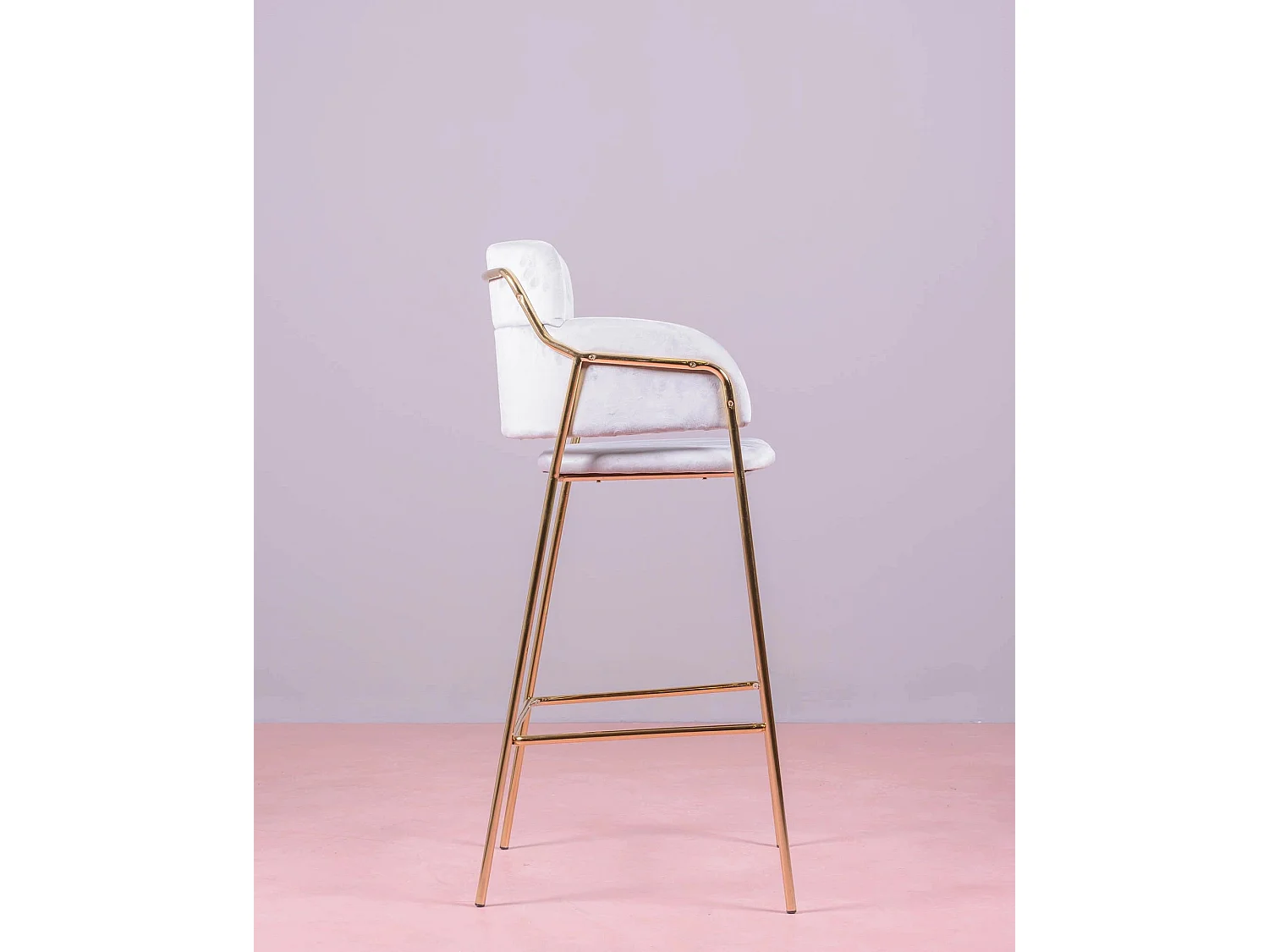 Lot de 2 tabourets design en velours - Cruiser - Gris