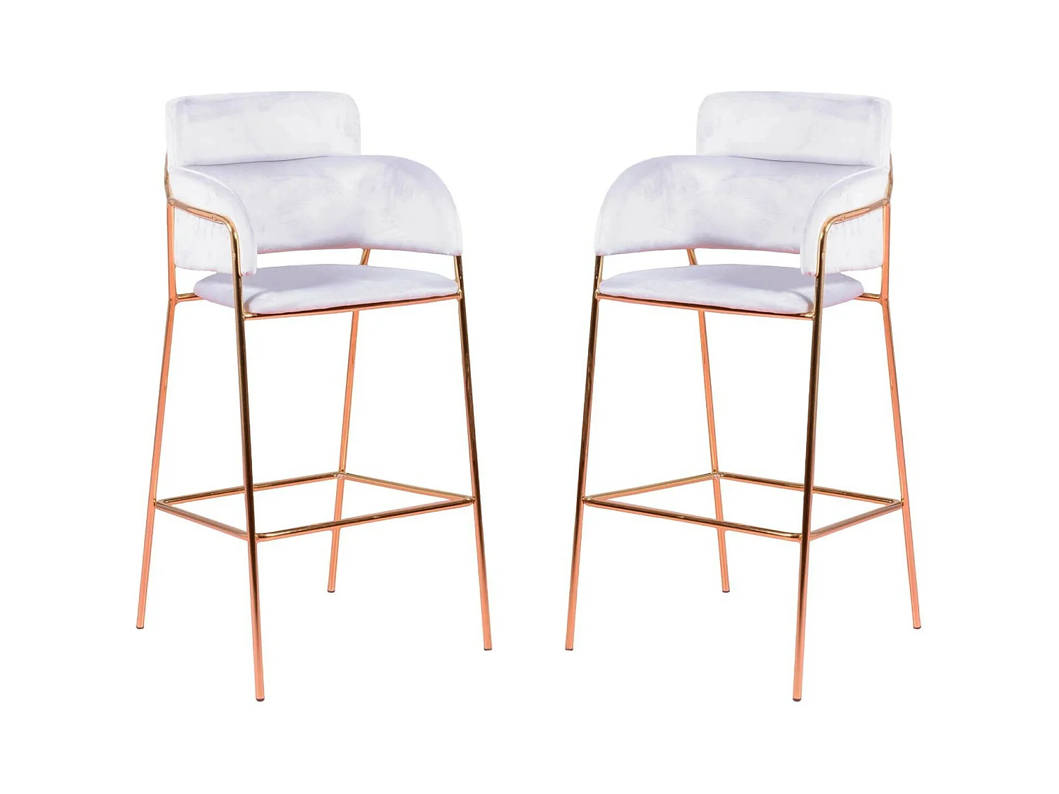 Lot de 2 tabourets design en velours - Cruiser - Gris