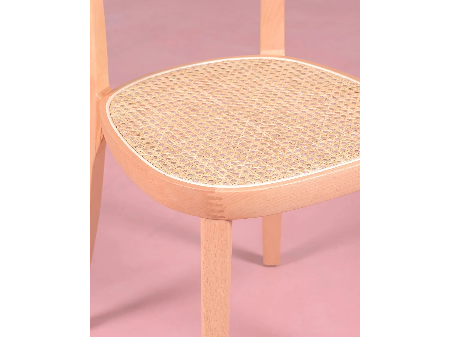 Pack de 2 chaises en bois avec assise en rotin naturel - Tours - Frêne naturel