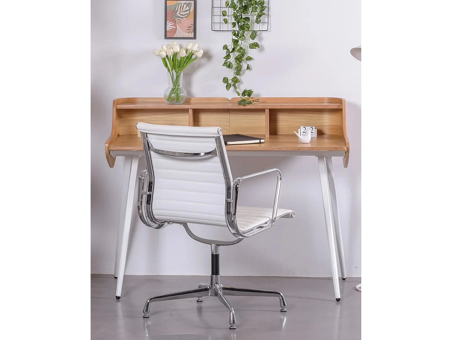 Mesa nórdica de escritorio en madera maciza de roble - Oakland - Roble Americano