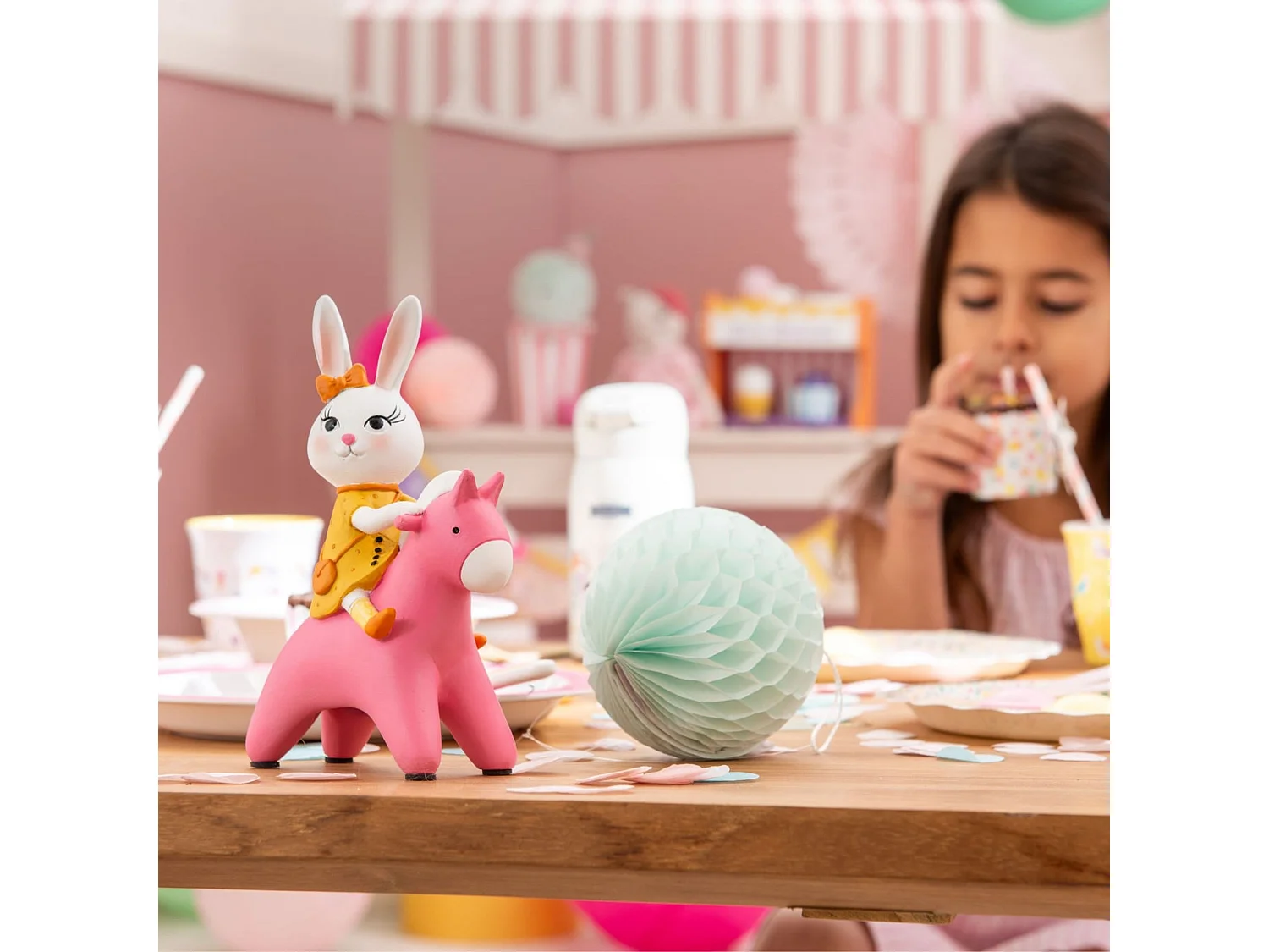 Tirelire petit lapin rose Mia 11x17x6 cm