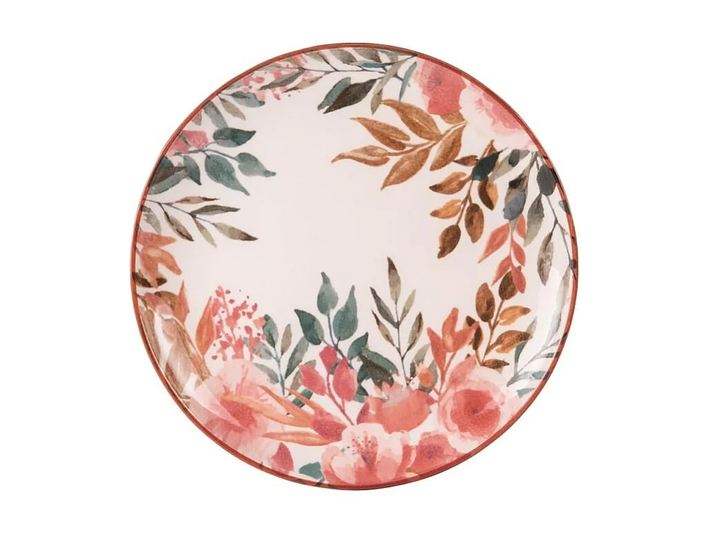 Assiette plate Pink Flor 27 cm (lot de 6)