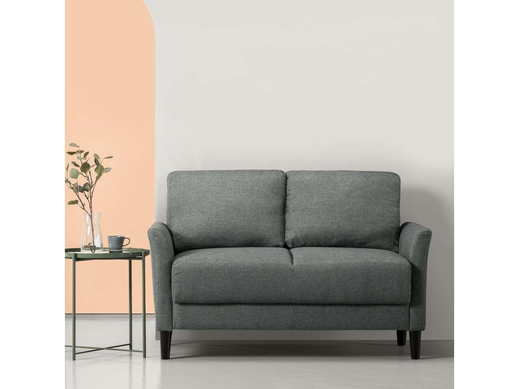 Zinus Jackie 2 Sitzer sofa Mid century design sofa mit konischen beinen Grune Steinfarbe