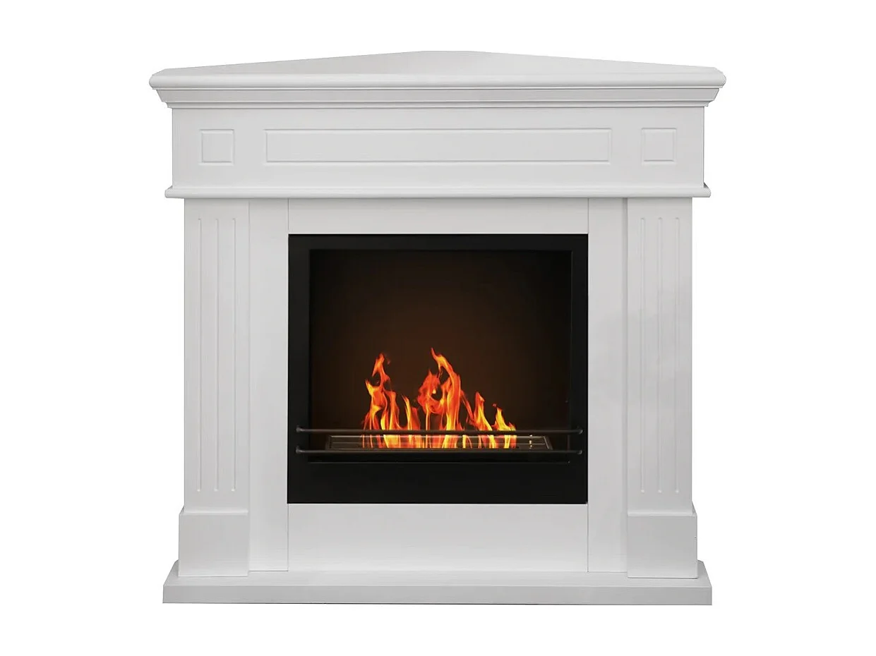 Camino a bioetanolo biocamino da terra ad angolo FORD Bianco L110 x P63 x H102  cm