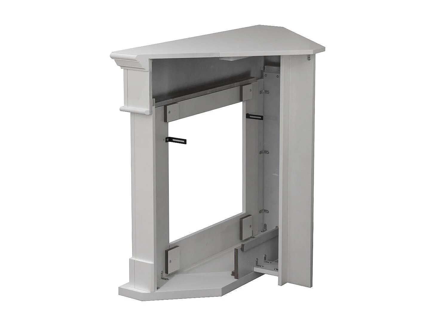 Cheminée d'angle au bioéthanol Cheminée d'angle au sol FORD Blanc L110 x P63 x H102