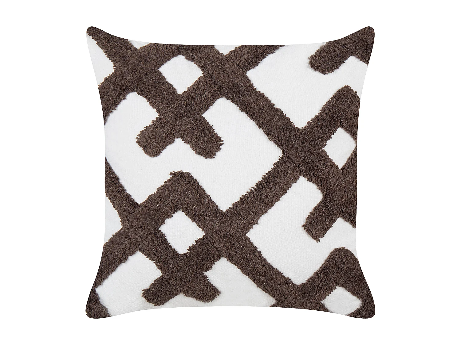 Set van 2 decoratieve kussens CARNATION Katoen 45 x 45 cm Wit Geometrisch patroon
