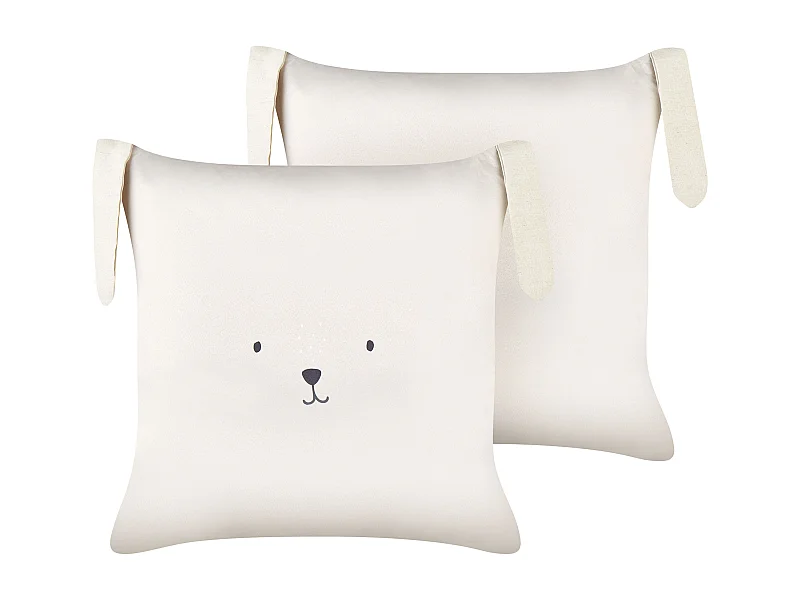 Set di 2 cuscini cotone beige chiaro 45 x 45 cm CONEY