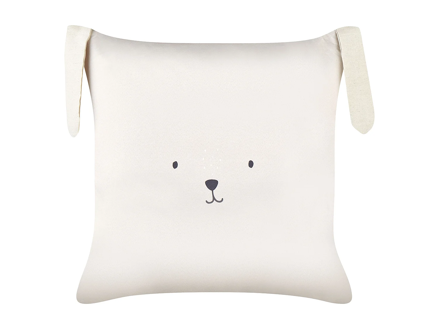 Dekokissen 2er Set 45x45 cm Baumwolle beige mit Tiermotiv Hase Kinder-Deko Bunny