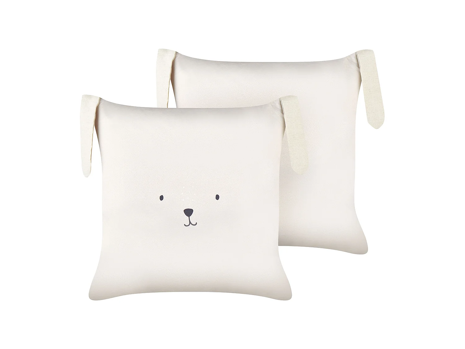 Set of 2 Decorative Cushions CONEY Cotton 45 x 45 cm Light Beige