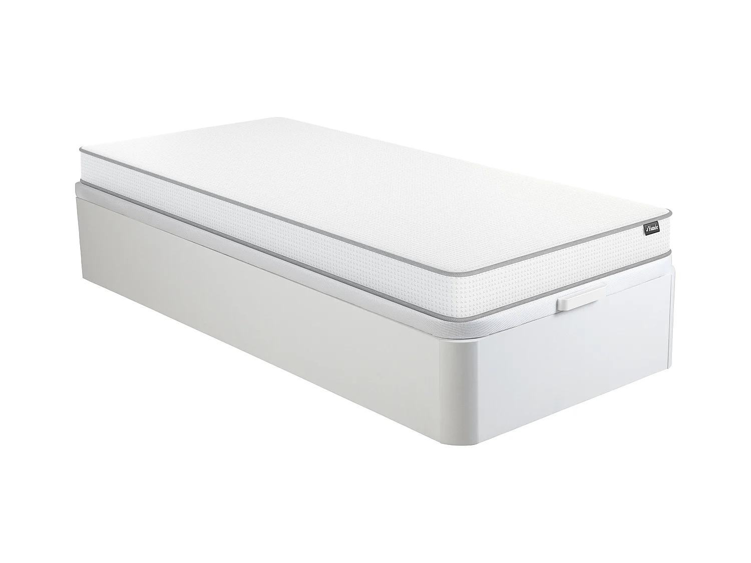 Set 90 x 190 cm bedbodem met opbergruimte wit + schuimmatras 12 cm dik - ASTYANAX II van YSMÉE