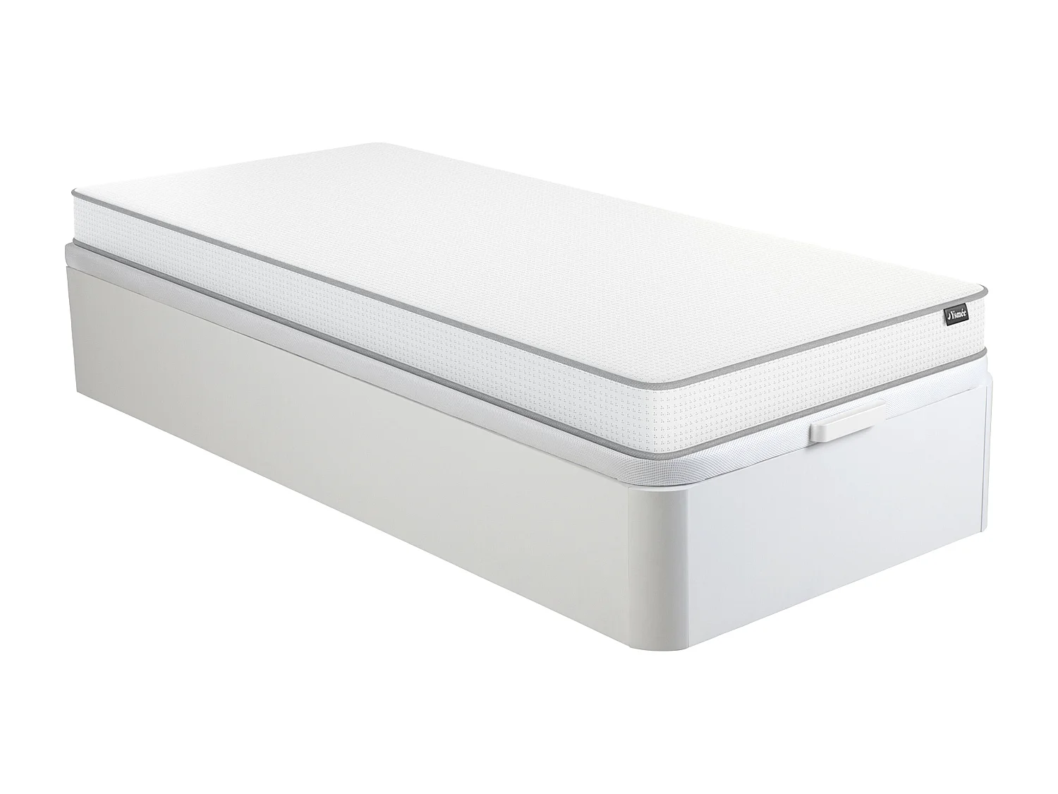 Ensemble 90 x 190 cm sommier coffre blanc + matelas mousse ép.12cm - ASTYANAX II de YSMÉE