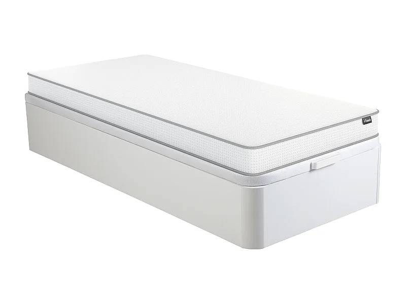 Ensemble 90 x 190 cm sommier coffre blanc + matelas mousse ép.12cm - ASTYANAX II de YSMÉE