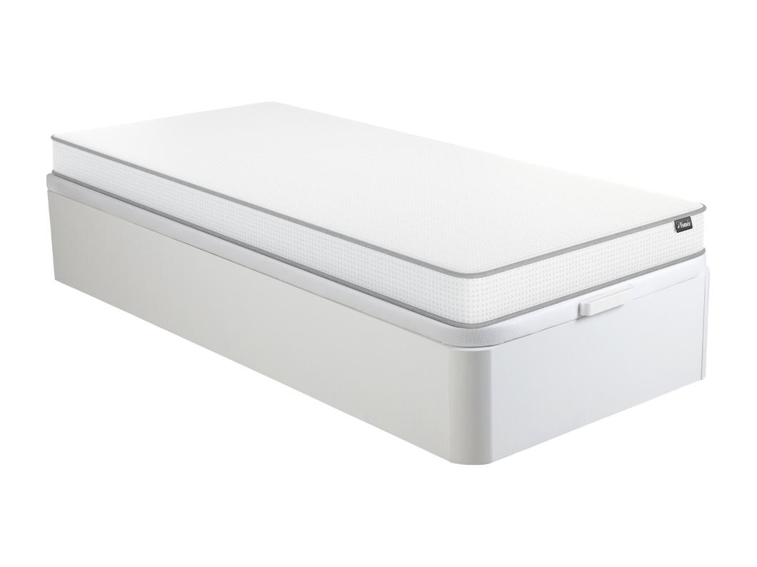 Set 90 x 190 cm bedbodem met opbergruimte wit + schuimmatras 12 cm dik - ASTYANAX II van YSMÉE