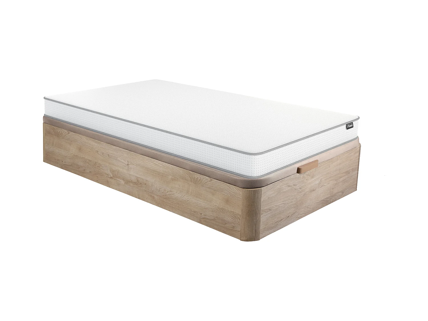 Ensemble 90 x 190 cm sommier coffre naturel clair + matelas mousse ép.12cm - ASTYANAX II de YSMÉE
