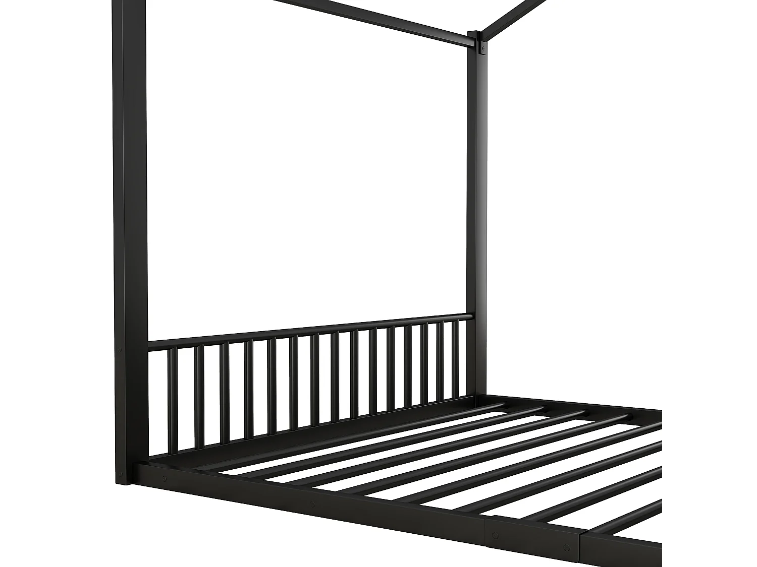 Cabinebed 140x200 cm - ijzeren frame - Zwart