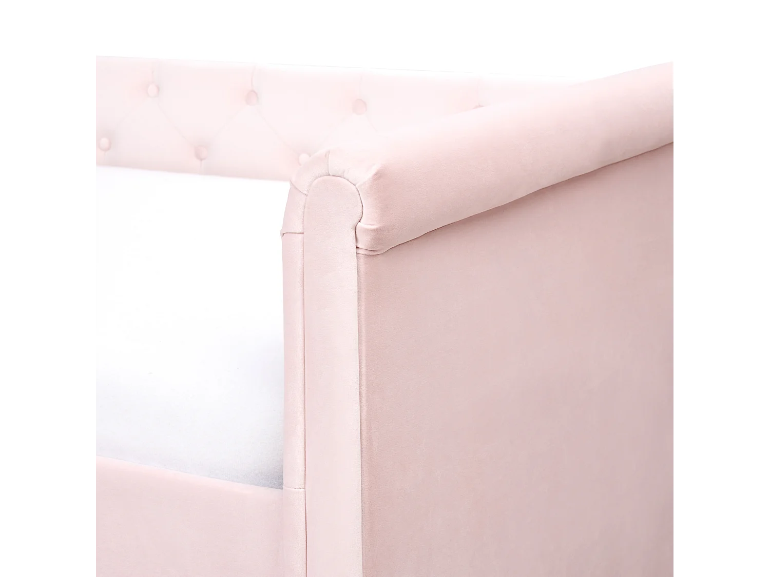 Lit gigogne Velours LIBOURNE 90 x 200 cm Rose pastel
