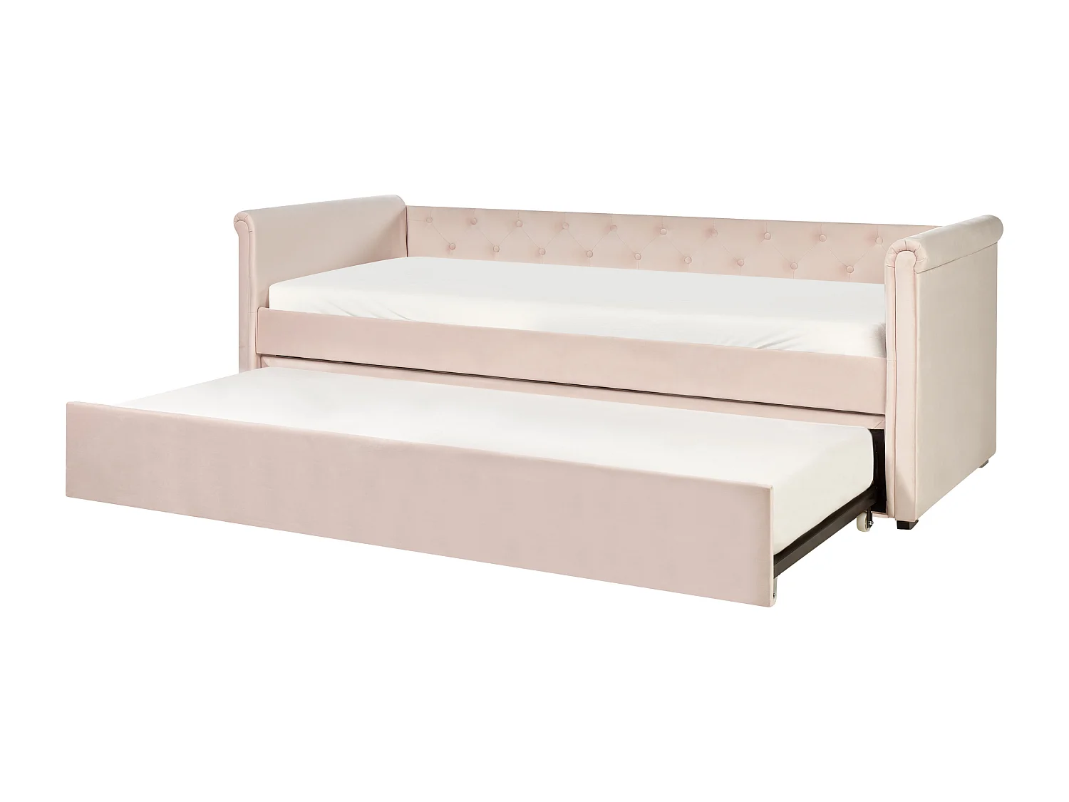 Letto estraibile Velluto LIBOURNE 80 x 200 cm Rosa pastello