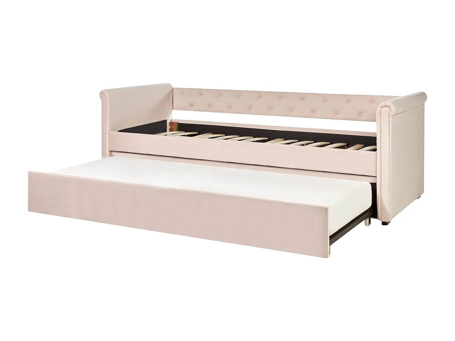 Letto estraibile Velluto LIBOURNE 80 x 200 cm Rosa pastello