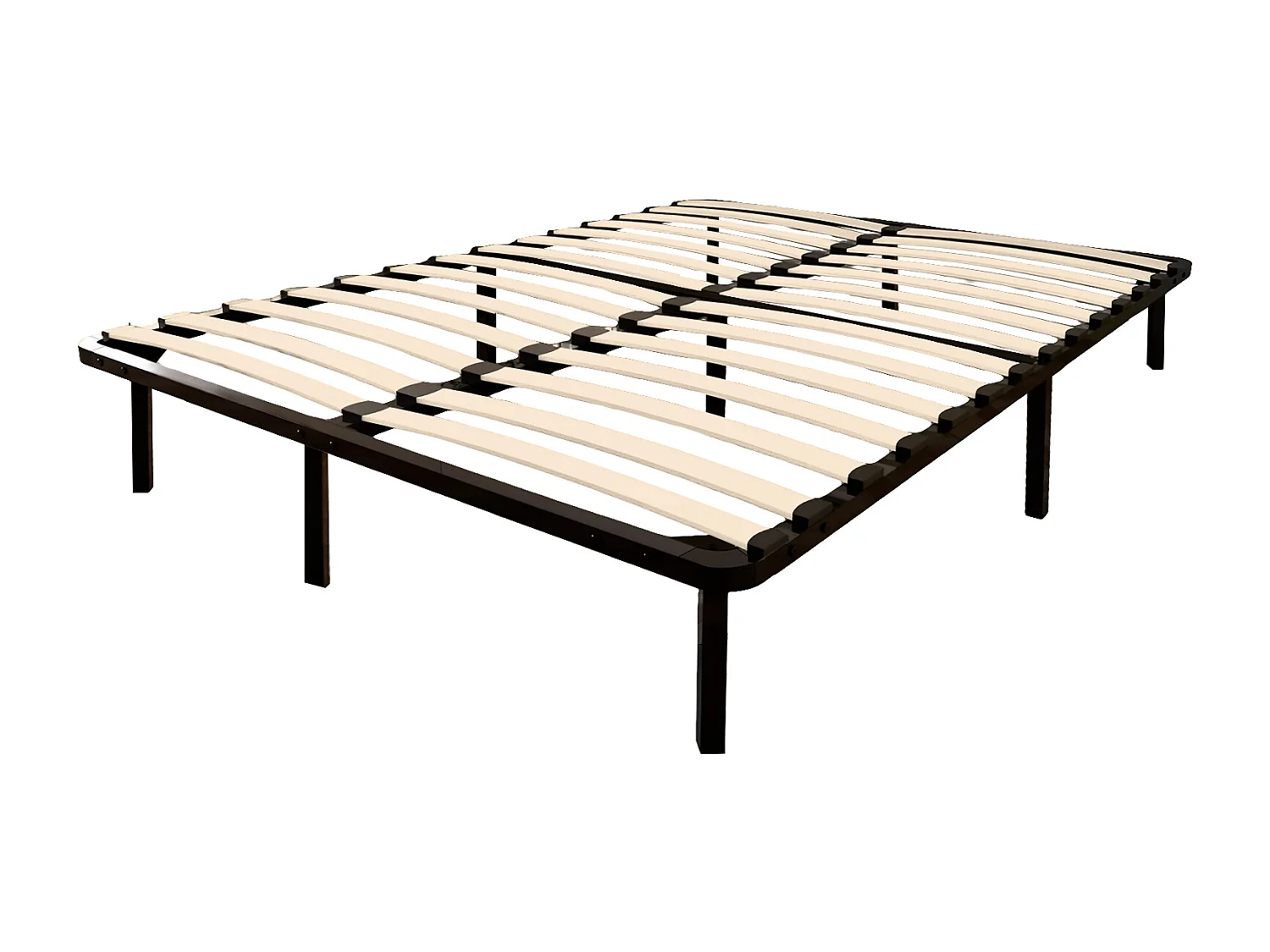 Sommier 160x200cm avec 9 Pieds - Sommiers à Lattes en Bois - 2x14 Lattes
