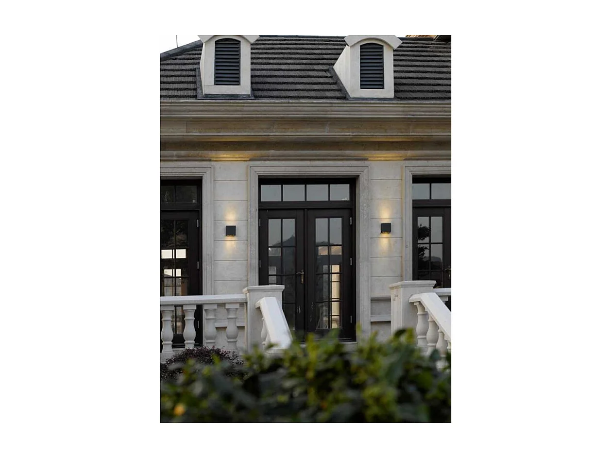 Applique LED 2 luci, alluminio, antracite, 14x14x5 cm, Thames