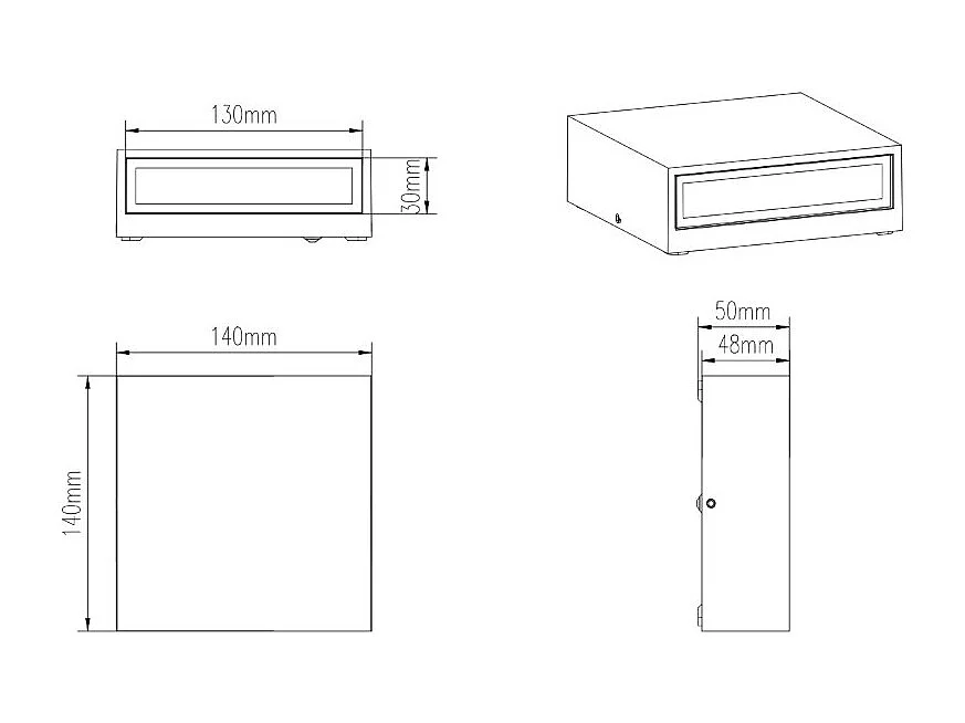 Applique LED 2 luci, alluminio, antracite, 14x14x5 cm, Thames
