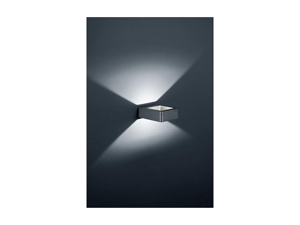 Applique LED, alluminio, antracite, 12x4,5x14,5 cm, Reno