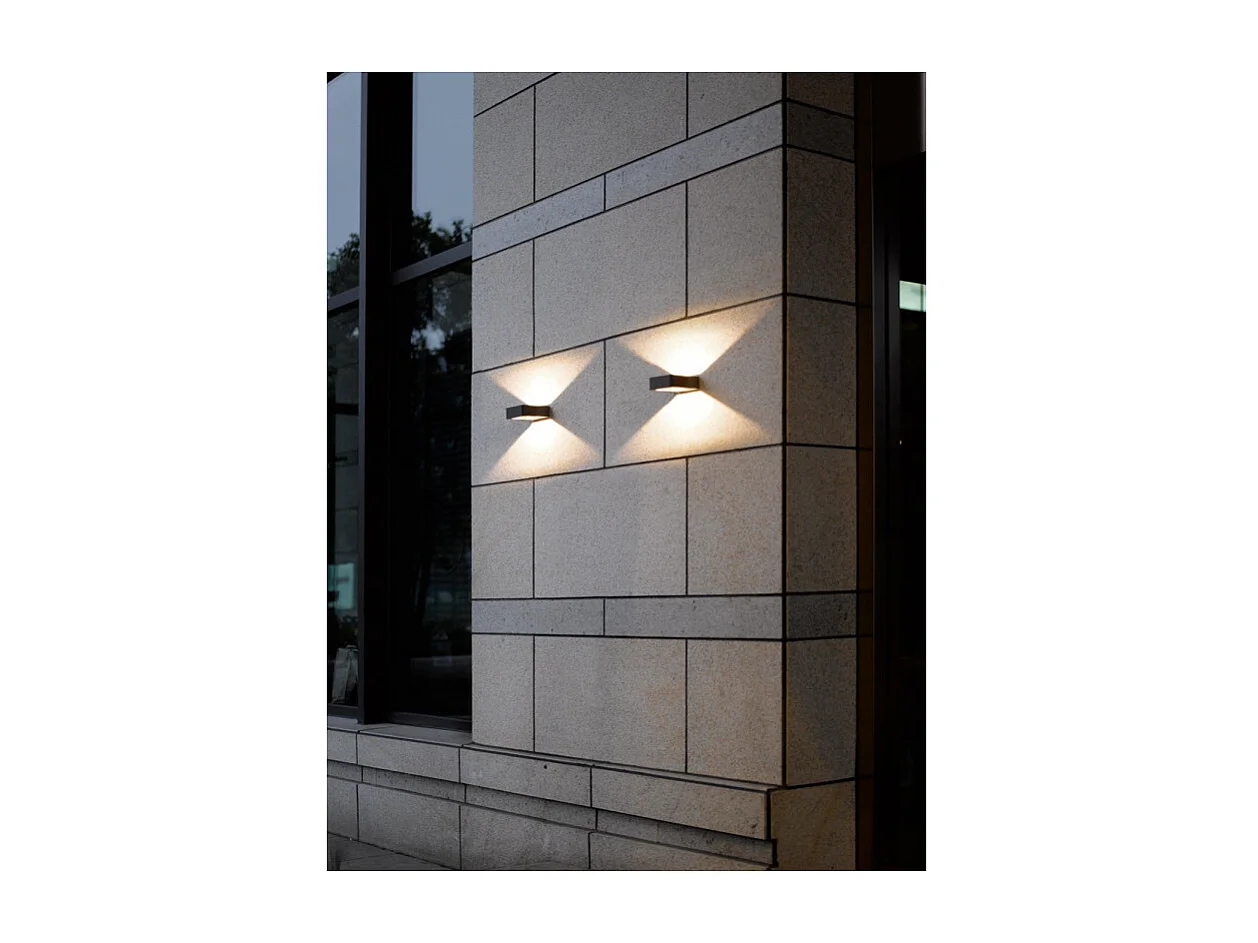 Applique LED, alluminio, antracite, 12x4,5x14,5 cm, Reno