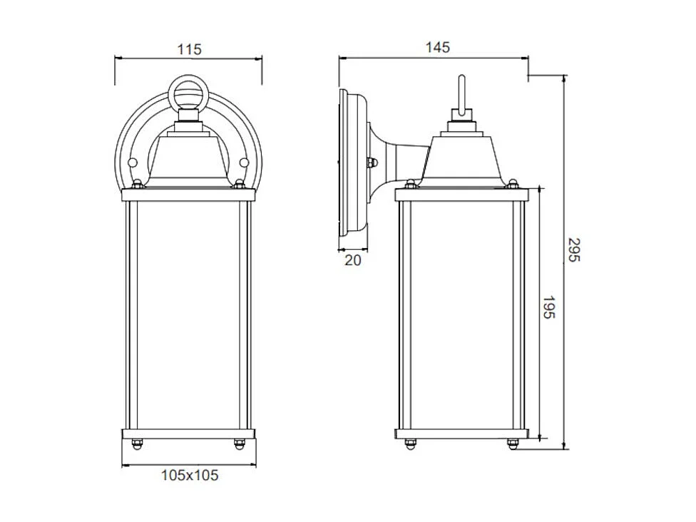 Applique murale extérieure culot E27 - Trio - Olona