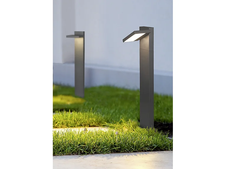 Palo LED, alluminio, antracite, 15x50x14,8 cm, Horton