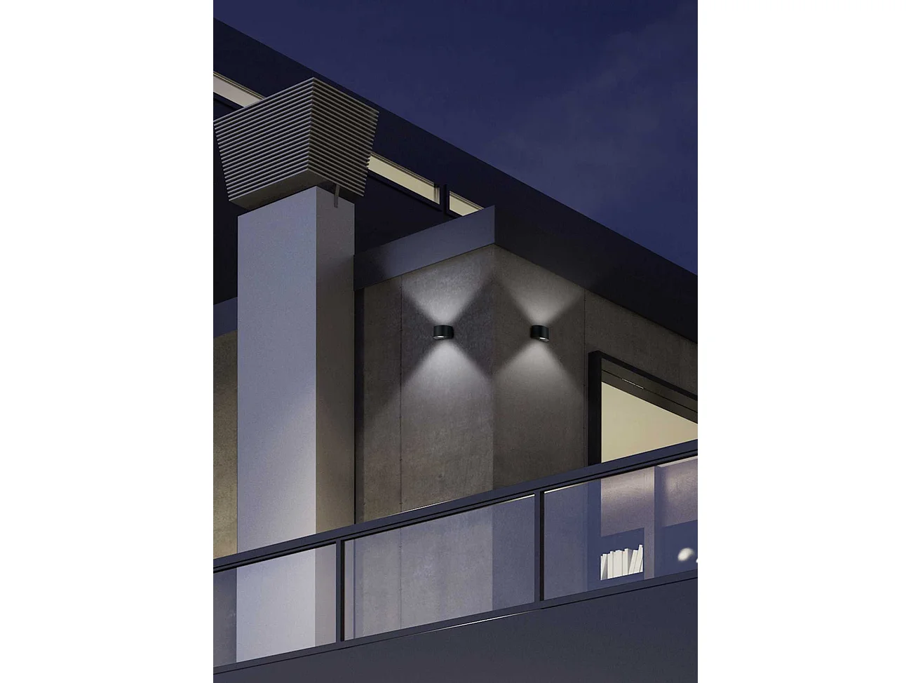 Applique murale Led extérieure noire bi-directionnelle - Trio - Rosario