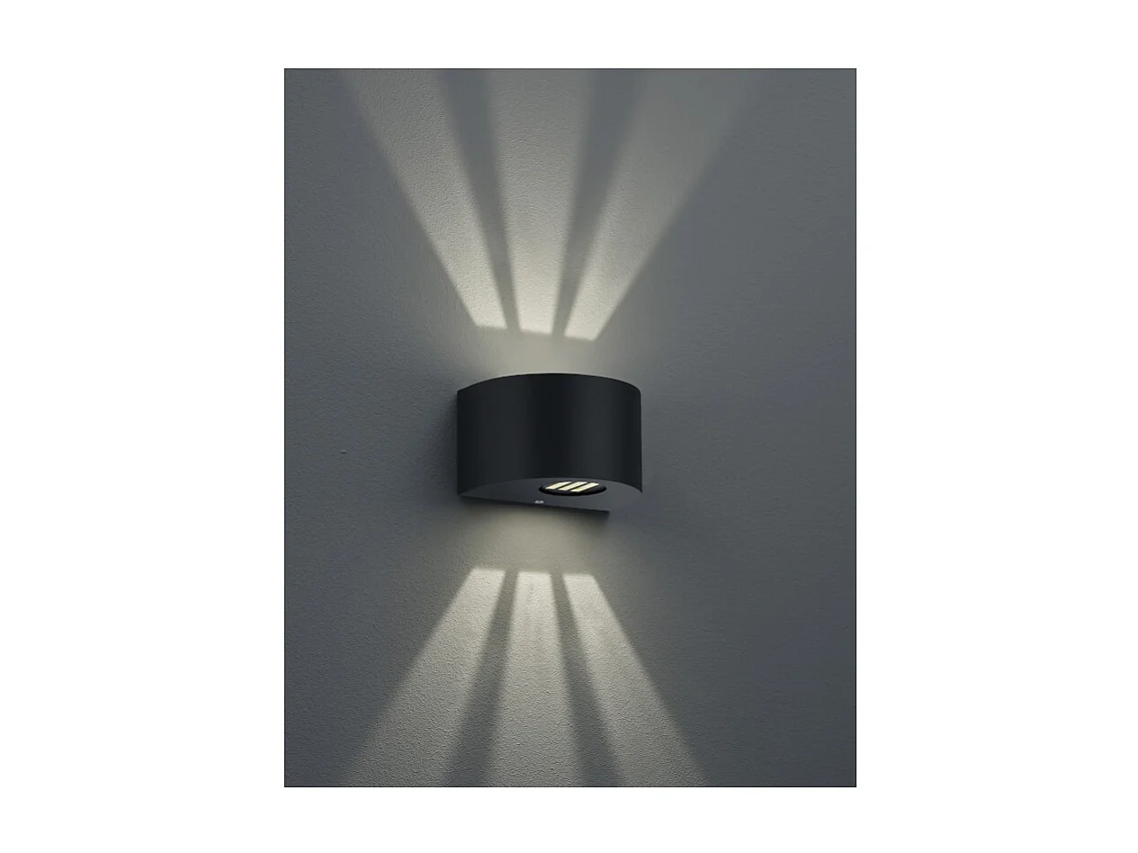 Applique murale Led extérieure noire bi-directionnelle - Trio - Rosario