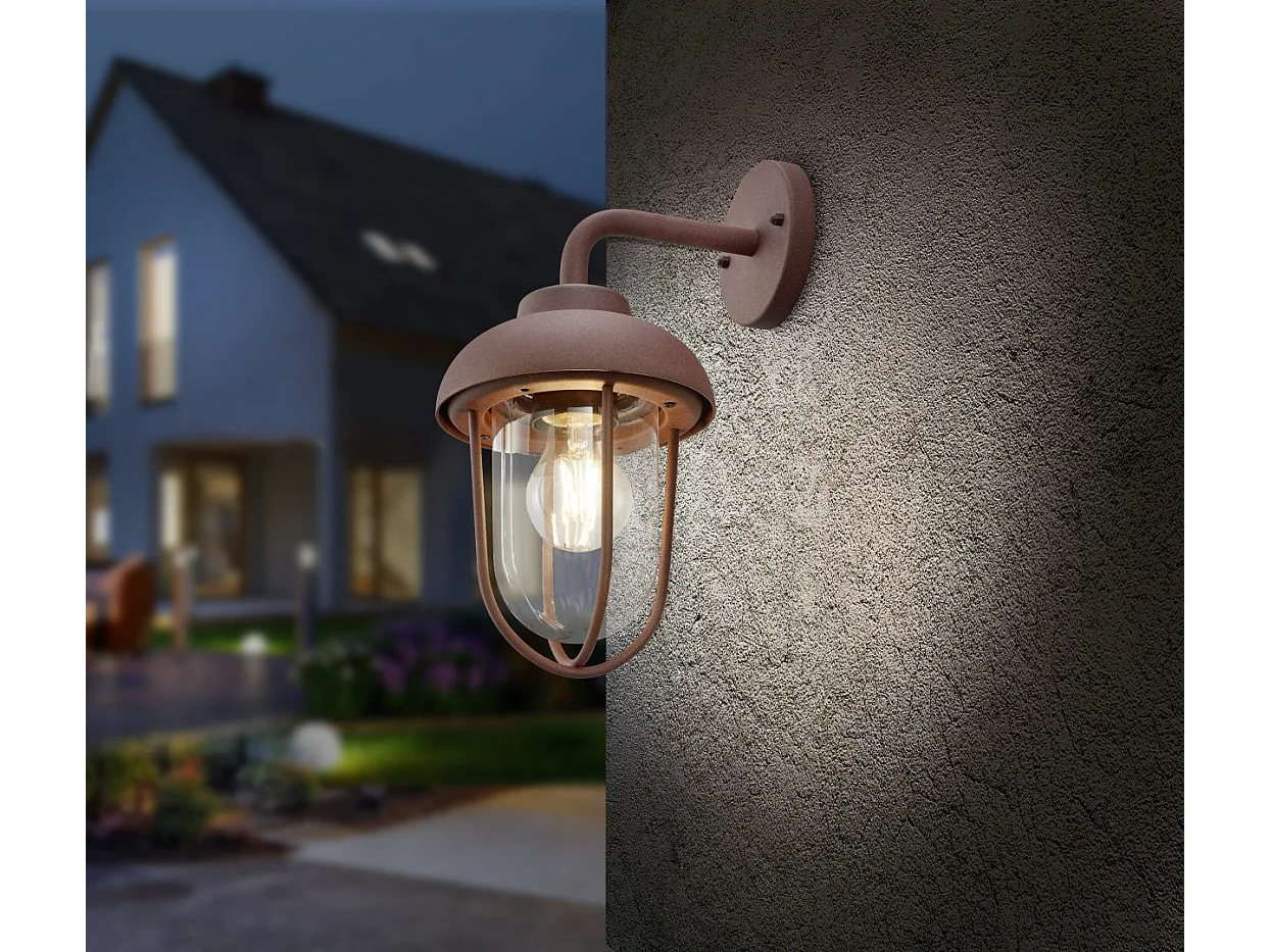 Applique murale extérieure rouille culot E27 - Trio - Duero