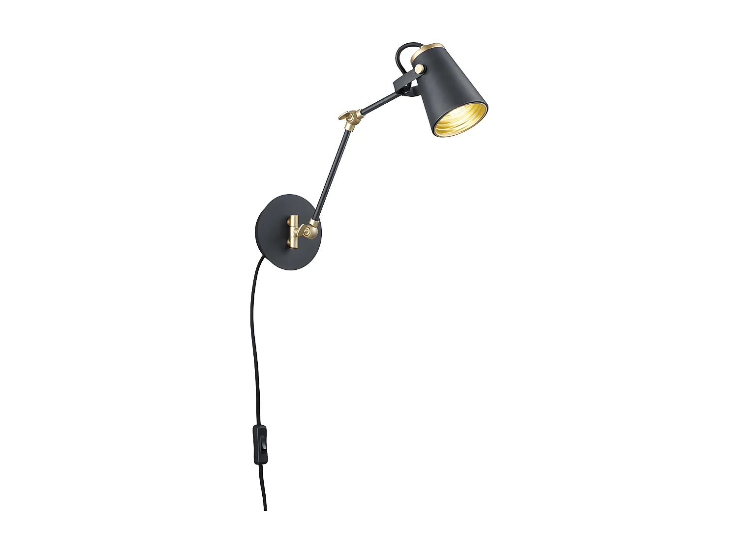 Applique Edward, Métal, Noir