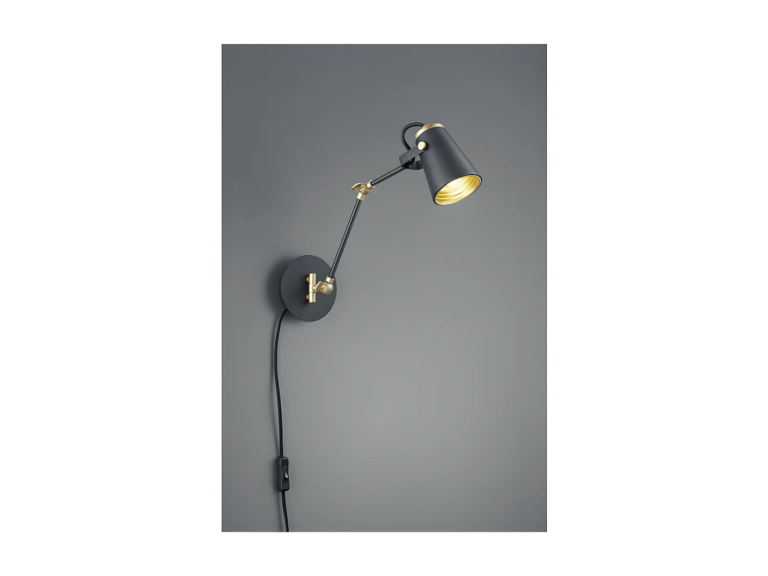 Applique Edward, Métal, Noir