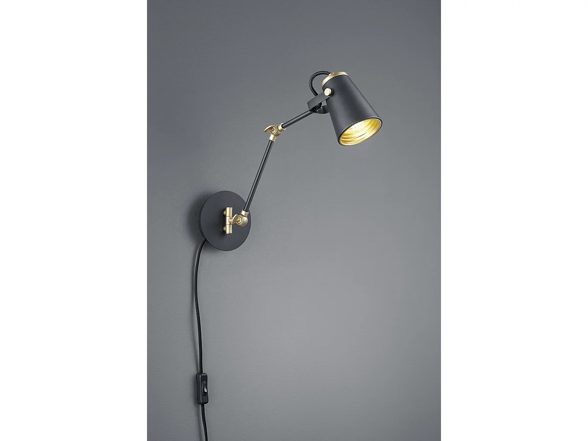 Applique Edward, Métal, Noir