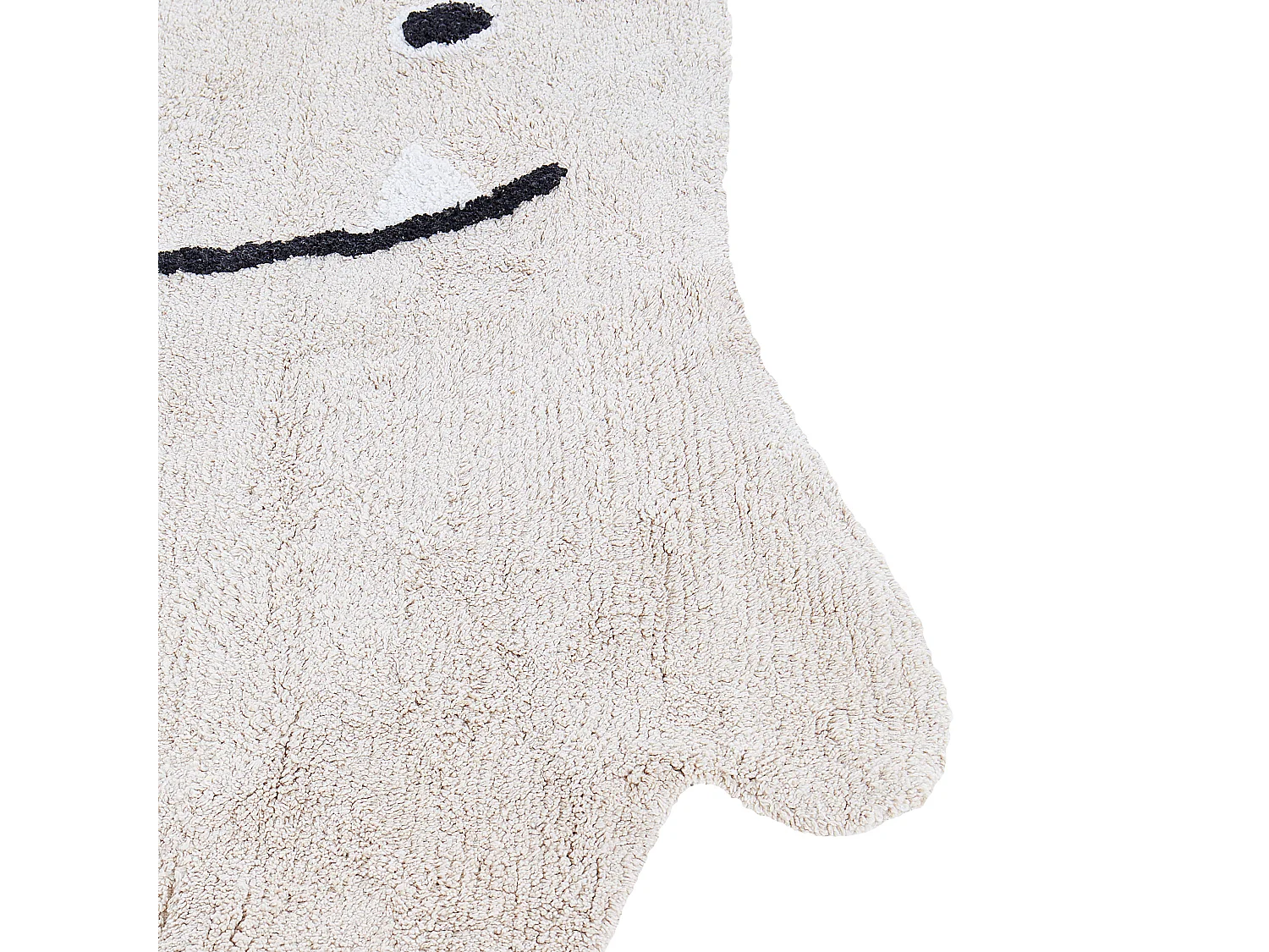 Kinderteppich aus Baumwolle 70 x 100 cm Monster Handgewebt Wohnzimmer Babyzimmer Kinderzimmer Beige Zodi