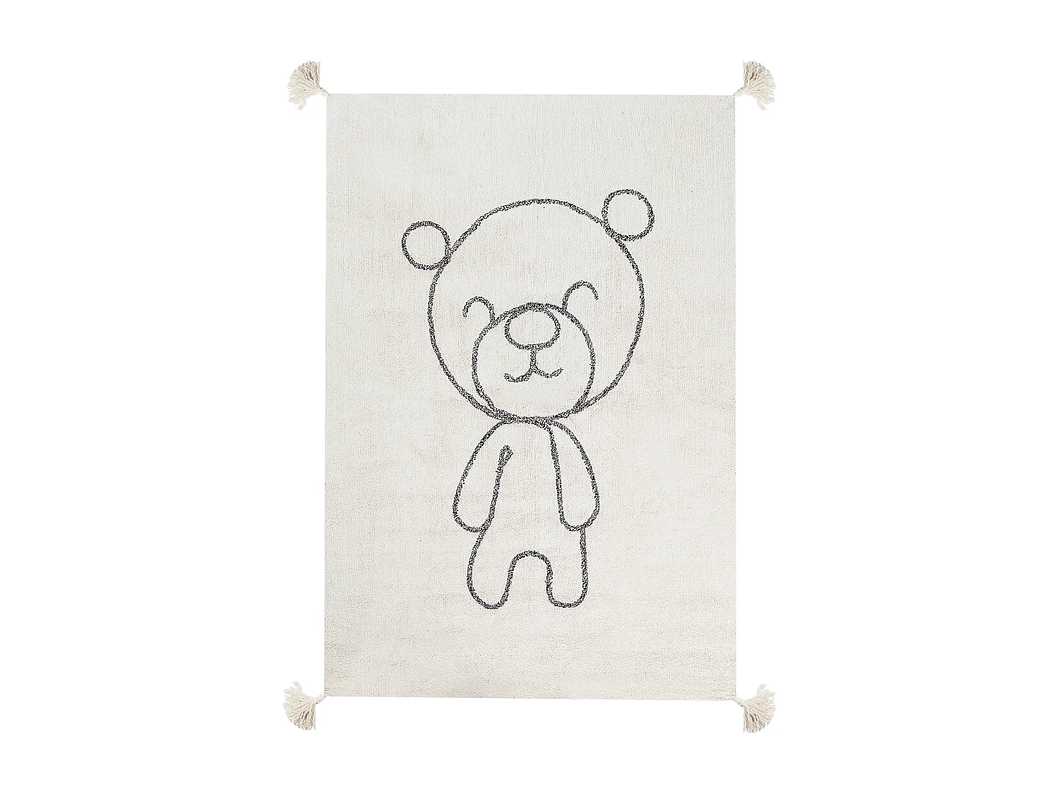 Tapis enfant avec motif ourson en coton beige 140 x 200 cm ZORAKAN