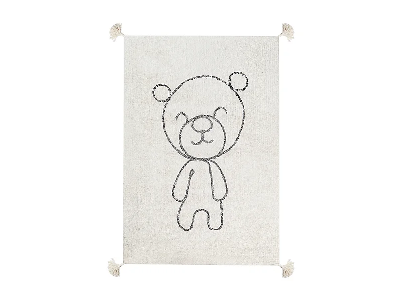 Tapis enfant ZORAKAN Beige clair 140 x 200 cm Coton