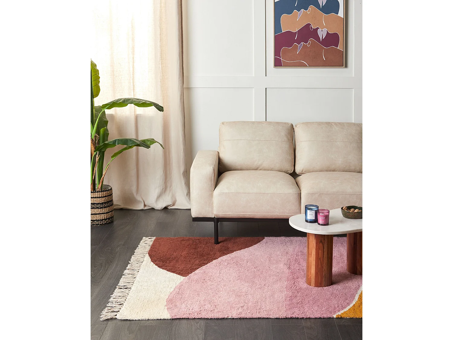 Tapis XINALI Rose 140 x 200 cm Coton