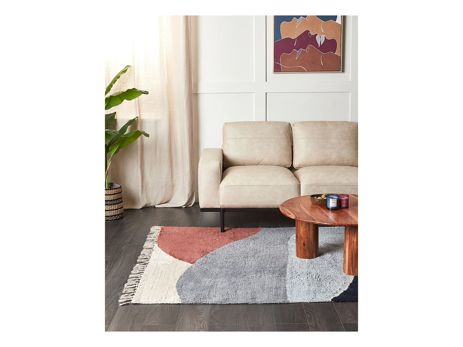 Tapis XINALI Bleu 140 x 200 cm Coton
