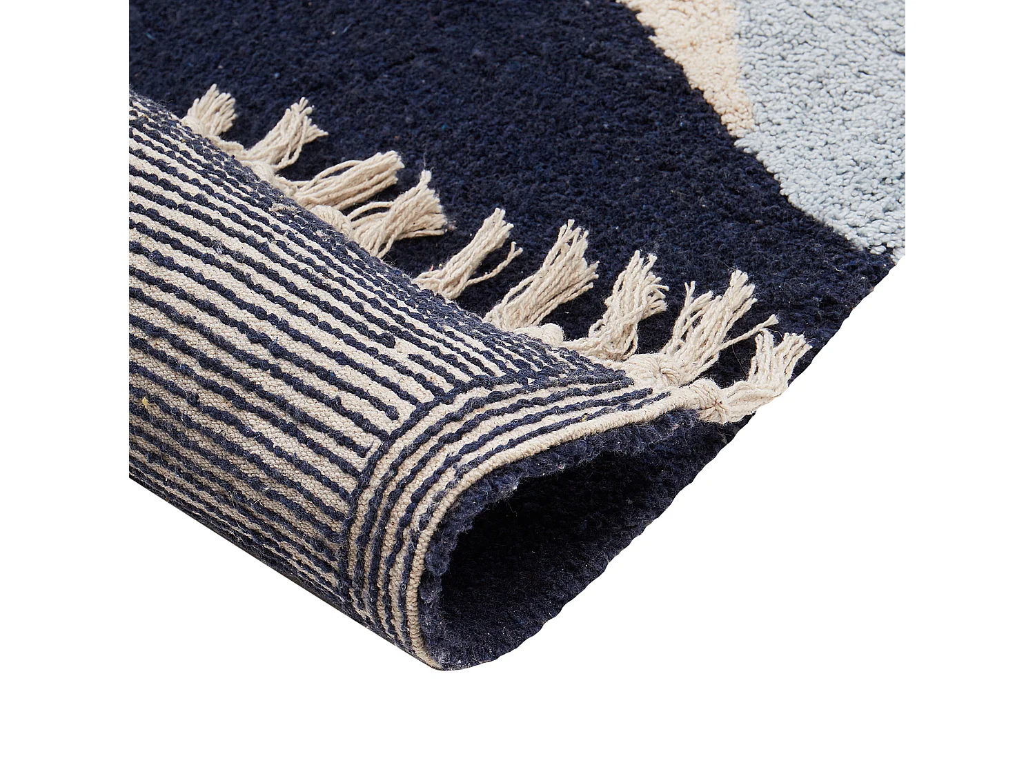 Tapete em algodão multicolor e azul 140 x 200 cm XINALI