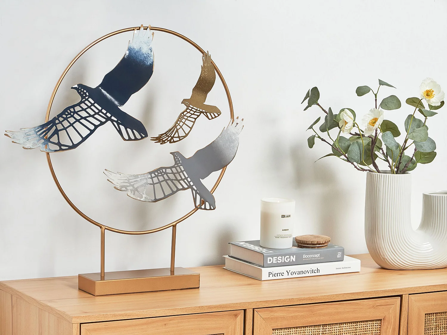 Accessoire Décoratif Oiseau SAMARIUM Métal Doré