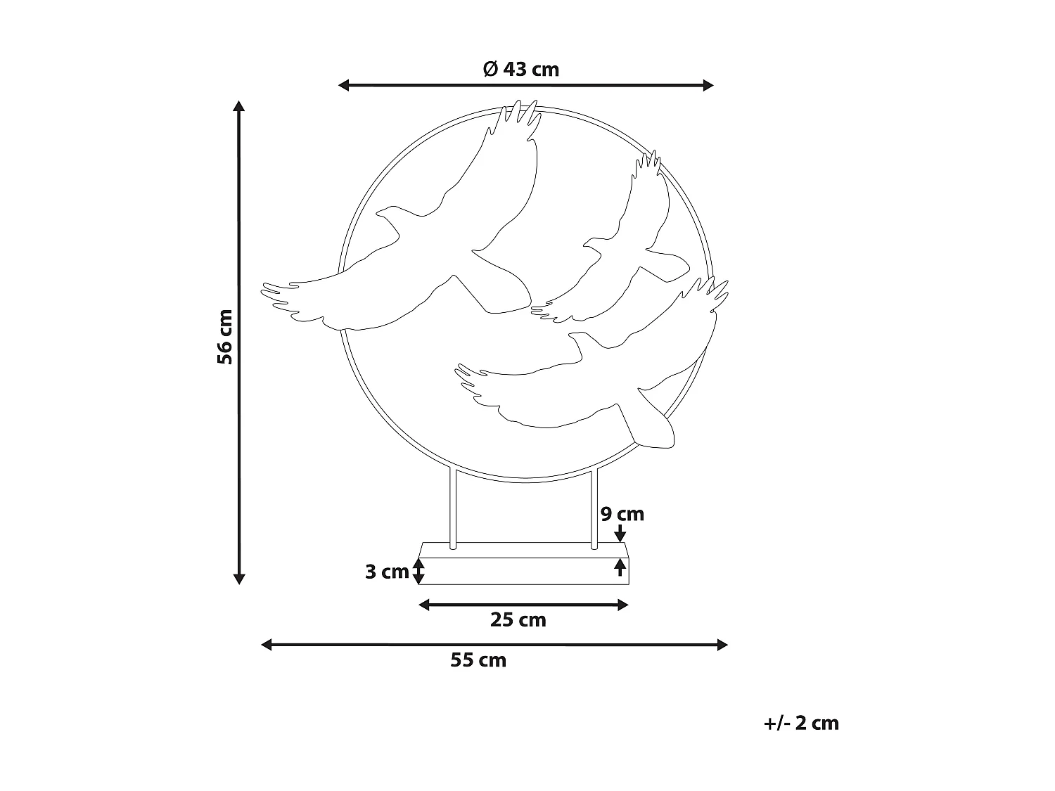 Accessoire Décoratif Oiseau SAMARIUM Métal Doré