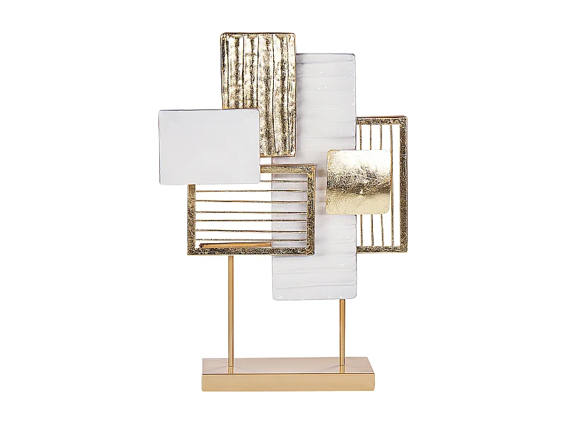 Dekofigur Metall gold / weiß geometrische Formen modernes Design 44 cm Boron