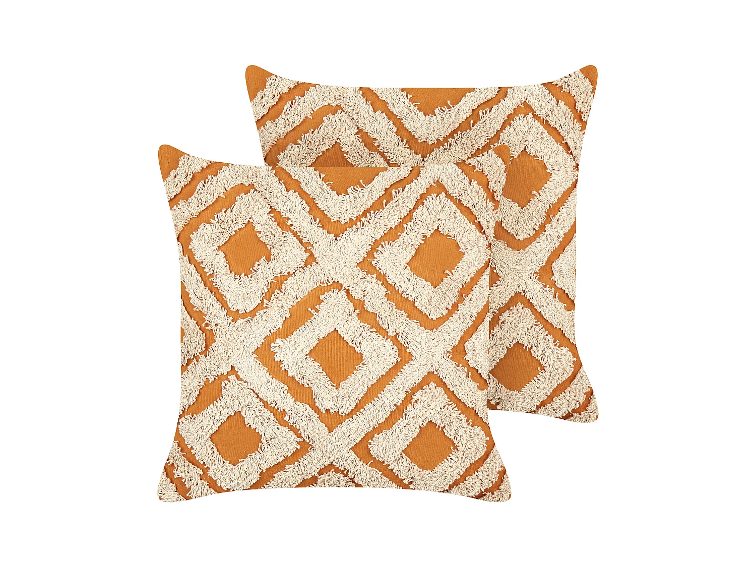 Set van 2 decoratieve kussens GILLY Katoen 45 x 45 cm Oranje Geometrisch patroon