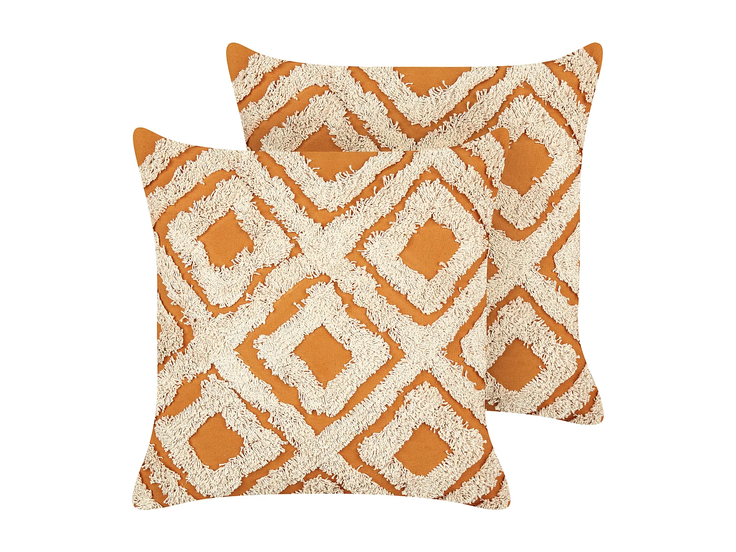 Set van 2 decoratieve kussens GILLY Katoen 45 x 45 cm Oranje Geometrisch patroon