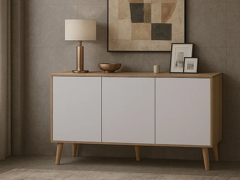 Aparador Malaga (Branco, Carvalho Claro)