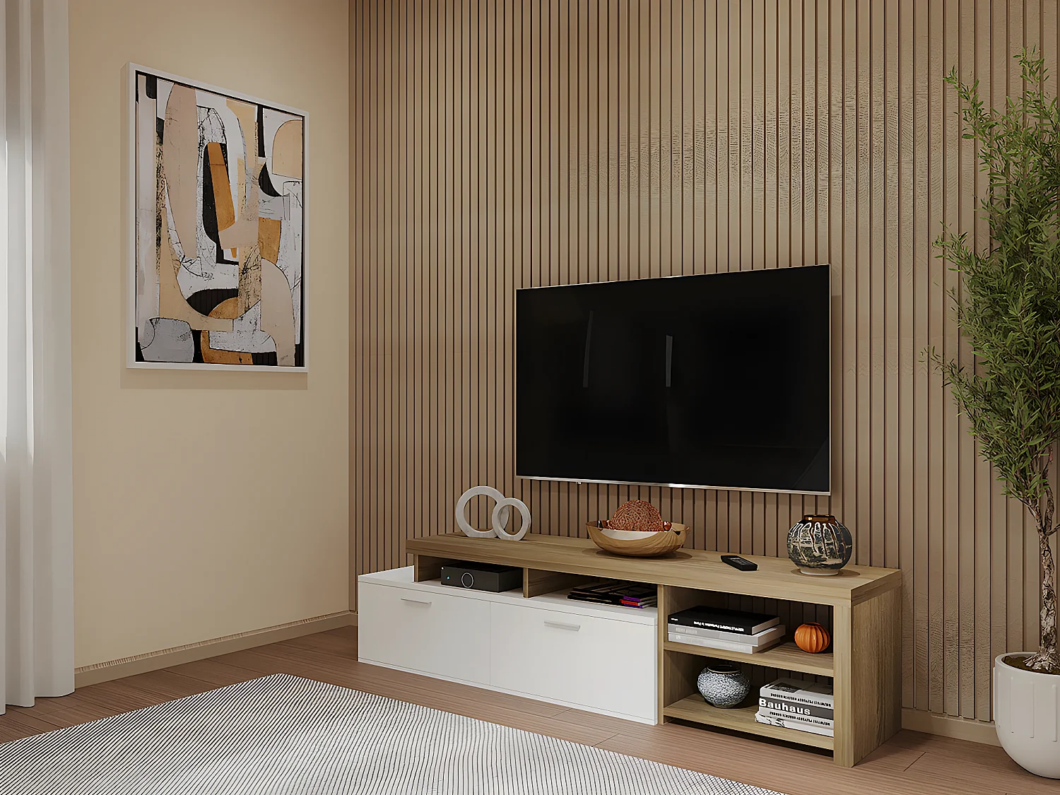 Móvel TV Neptuno (Carvalho, Branco)