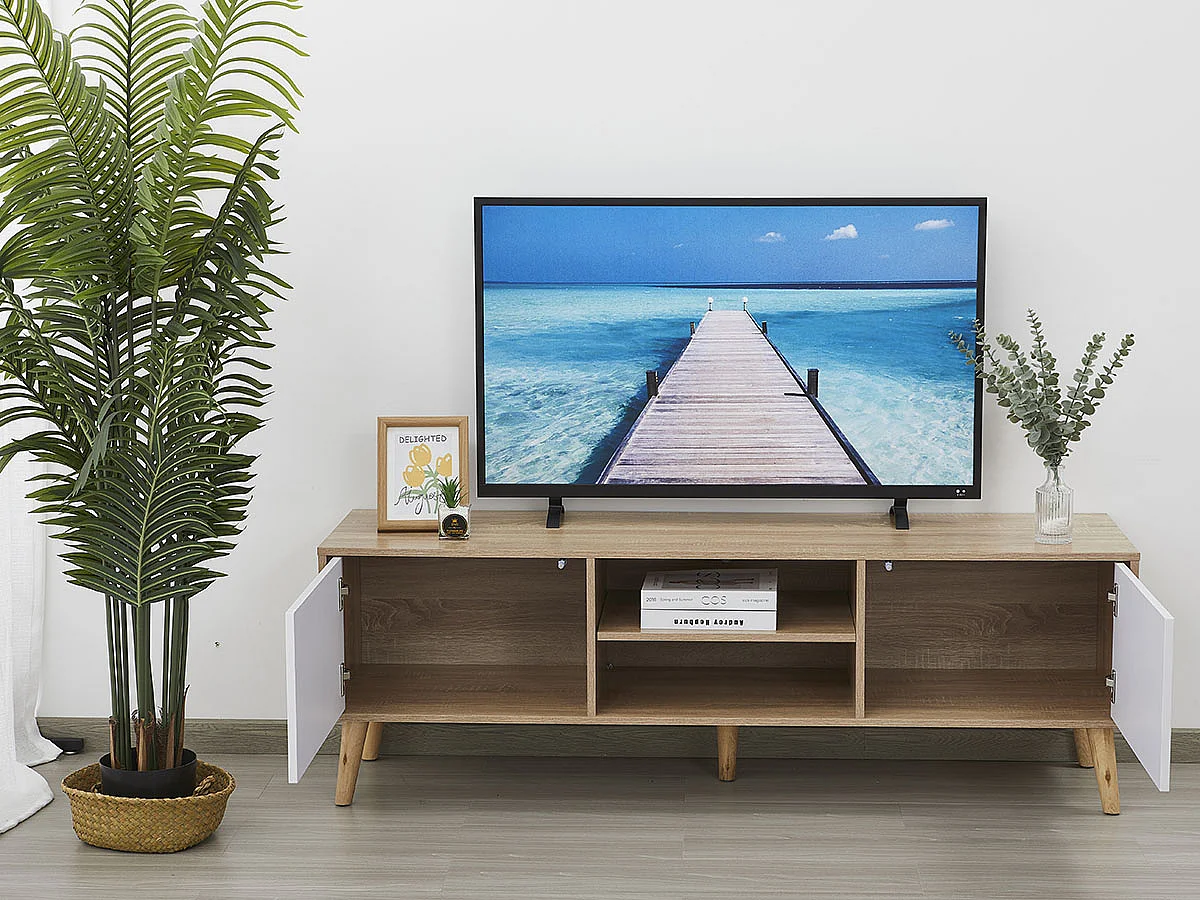 Móvel TV Istambul (Branco, Carvalho Claro)