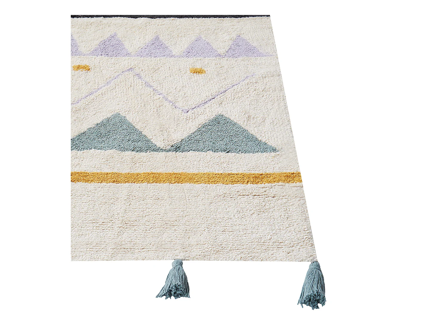Teppich Baumwolle beige / grün rechteckig 140x200cm mit Muster für Kinder Zaysan